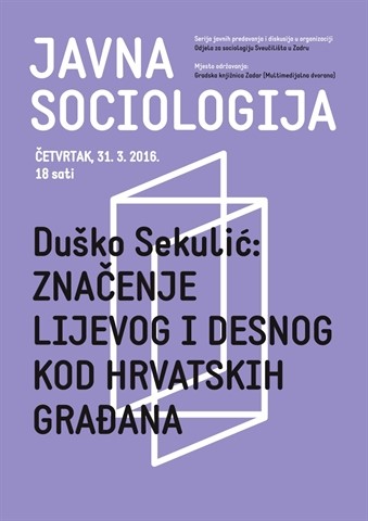 Predavanje prof. dr. sc. Duška Sekulića: „Značenje lijevog i desnog kod hrvatskih građana“